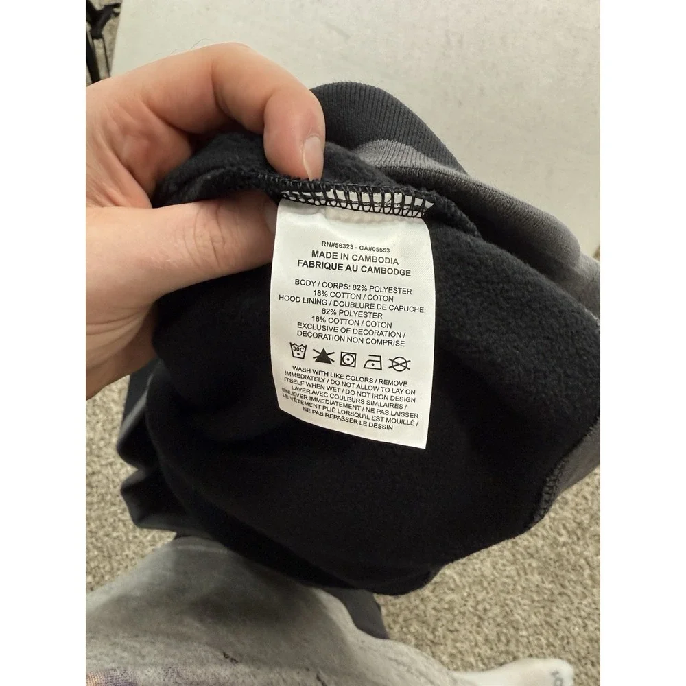 Air Jordan Hoodie Men's M Waffle‎ Knit Spell Out Black White Heavyweight Thermal